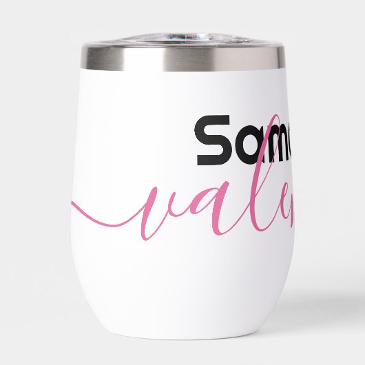 Stijlvolle Typografie Naam Valentijn Waterfles (Voorkant)