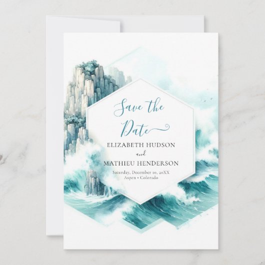 Stijlvolle Typografie Nautische bruiloft Save The Date (Voorkant)
