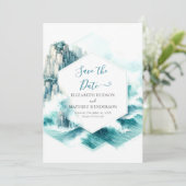 Stijlvolle Typografie Nautische bruiloft Save The Date (Staand voorkant)