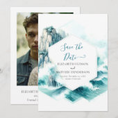 Stijlvolle Typografie Nautische bruiloft Save The Date (Voorkant / Achterkant)