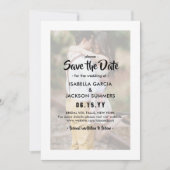 Stijlvolle Typografie Overlay Modern 2 Fotohuwelij Save The Date (Voorkant)