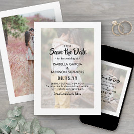Stijlvolle Typografie Overlay Modern 2 Fotohuwelij Save The Date