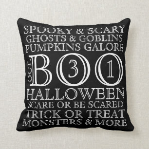 Stijlvolle Typografie Pillow - B&W Kussen