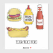 Stijlvolle Typografie Schattige Kleurrijke Hamburg Sticker (Vel)