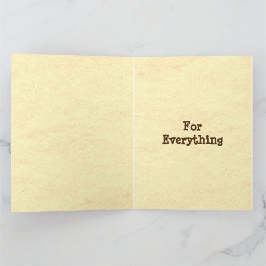 Stijlvolle typografie stijl Bedankt Vaderdag Kaart (Binnen)