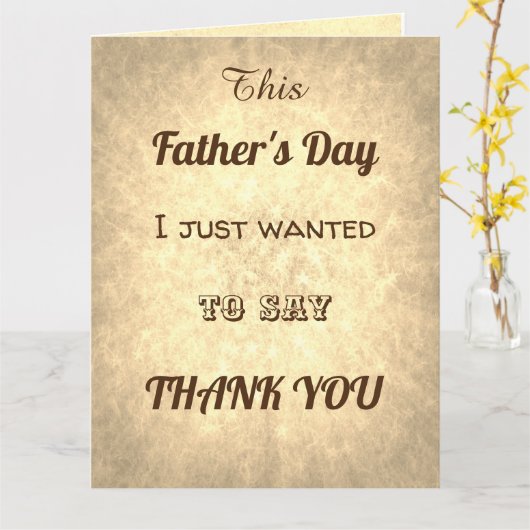 Stijlvolle typografie stijl Bedankt Vaderdag Kaart (Gele Bloem)