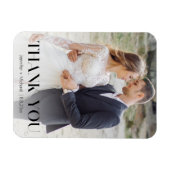 Stijlvolle typografie trouwfoto dank u magneet (Horizontaal)