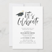 Stijlvolle typografie Uitnodiging voor afstudeerfe (Voorkant)