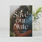 Stijlvolle Typografie van de Bekleding sparen de D Save The Date (Staand voorkant)
