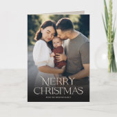Stijlvolle typografie Vrolijke Kerstfoto Feestdagen Kaart (Voorkant)