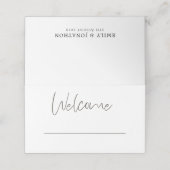 Stijlvolle Typografie Welkomstnamen Datum Plaatskaartje (Buitenkant ongevouwen)