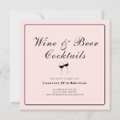 Stijlvolle typografie wijn- en bierfeest 30e verja kaart (Voorkant)