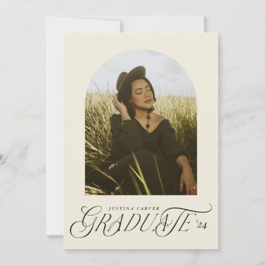 Stijlvolle Typografische Arch Afstuderen Aankondig Aankondiging (Voorkant)