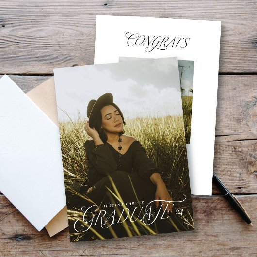 Stijlvolle typografische Multi Photo Afstuderen Ka Aankondiging