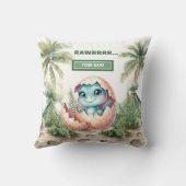 Stijlvolle Uitkomen Binnenkort Baby Dinosaurus Bab Kussen (Achterkant)