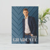 Stijlvolle uitnodiging tot Afstuderen datum foto (Staand voorkant)