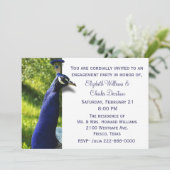 Stijlvolle uitnodiging van de Peacock Engagement P (Staand voorkant)