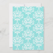 Stijlvolle uitnodiging voor Aqua en Taupe Bridal (Achterkant)