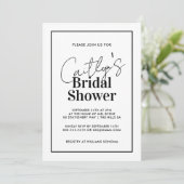 Stijlvolle uitnodiging voor Black en White Bridal  (Staand voorkant)