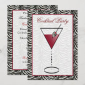 Stijlvolle uitnodiging voor een cocktailparty (Voorkant / Achterkant)