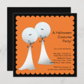 Stijlvolle uitnodiging voor Ghost Halloween Party (Voorkant / Achterkant)