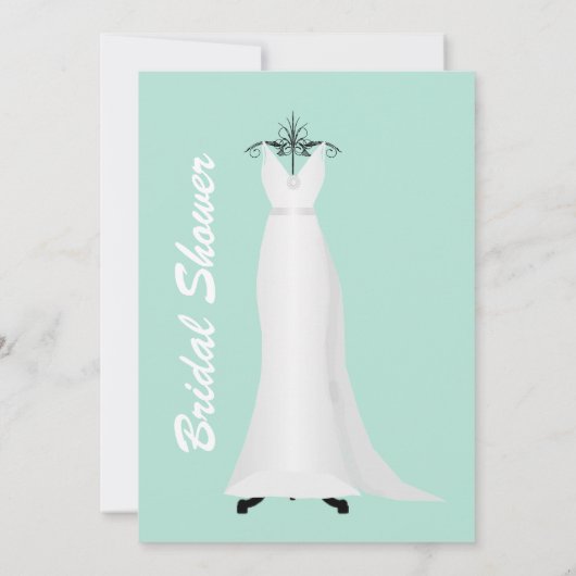 Stijlvolle uitnodiging voor groene bridal van Mint (Achterkant)