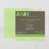 Stijlvolle uitnodiging voor groene en bruin Baby s (Voorkant / Achterkant)