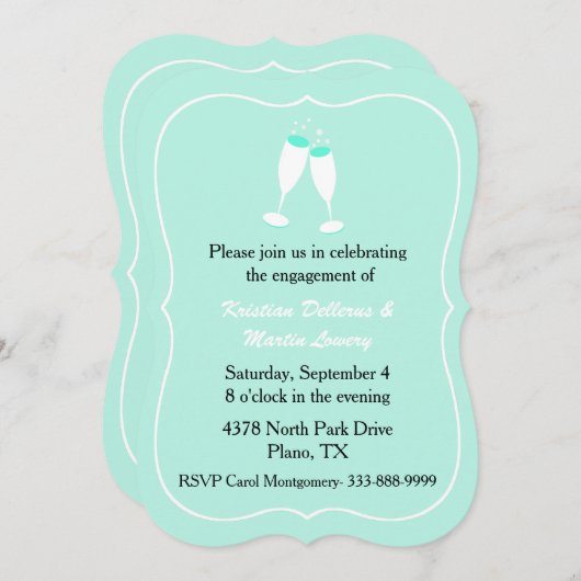 Stijlvolle uitnodiging voor groene mengeling (Voorkant / Achterkant)