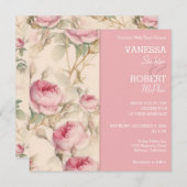 Stijlvolle  uitnodiging voor het huwelijk (Voorkant / Achterkant)