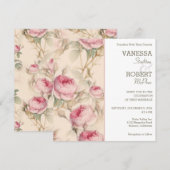 Stijlvolle  uitnodiging voor het huwelijk (Voorkant / Achterkant)