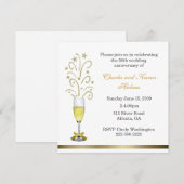 Stijlvolle uitnodiging voor huwelijksjubileumfeest (Voorkant / Achterkant)