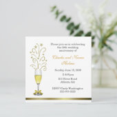 Stijlvolle uitnodiging voor huwelijksjubileumfeest (Staand voorkant)