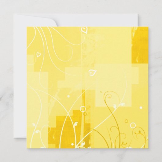 Stijlvolle uitnodiging voor moderne geel huwelijk (Achterkant)