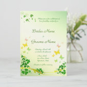 Stijlvolle uitnodiging voor Shamrock Wedding (Staand voorkant)