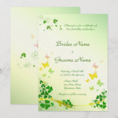 Stijlvolle uitnodiging voor Shamrock Wedding (Voorkant / Achterkant)