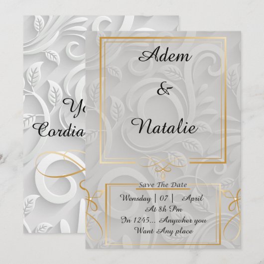 Stijlvolle uitnodigingskaart kaart (Voorkant / Achterkant)