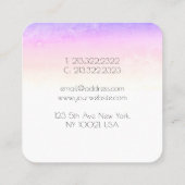 Stijlvolle Unicorn Pink Gold Waterverf Abstract Vierkante Visitekaartje (Achterkant)