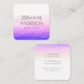 Stijlvolle Unicorn Pink Gold Waterverf Abstract Vierkante Visitekaartje (Voorkant / Achterkant)