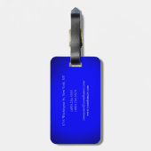 Stijlvolle Unieke Blauw Sinaasappel Monogram Minim Bagagelabel (Achterkant verticaal)