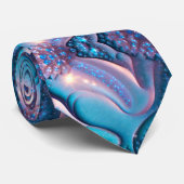 Stijlvolle unieke blauwe print stropdas (Opgerold)