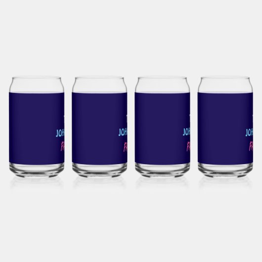 Stijlvolle unieke familienaam blikvorm glas (Rechts)