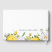 Stijlvolle unieke gele witte rozen bloemengoud gastenboek (Achterkant)
