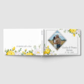 Stijlvolle unieke gele witte rozen bloemengoud gastenboek (Volledig)