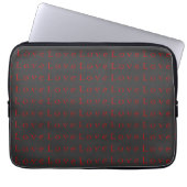 Stijlvolle unieke grijze rode liefde bruiloft laptop sleeve (Voorkant)