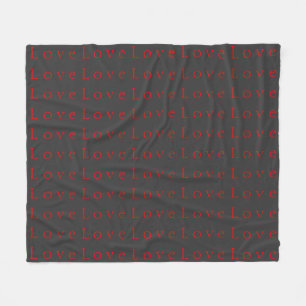 Stijlvolle unieke grijze rode liefde trouwdag fleece deken