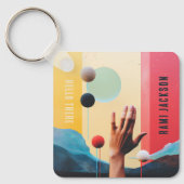 Stijlvolle Unieke Kleurrijke Abstracte Kunst Artis Sleutelhanger (Voorkant)