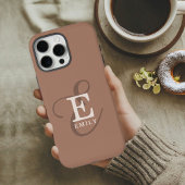 Stijlvolle unieke monogram mocha bruin iPhone hoesje