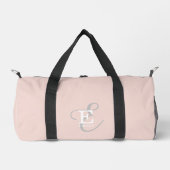Stijlvolle Unieke Monogram Typografie Blush Pink Plunjezak (Voorkant)