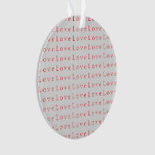 Stijlvolle Unieke Rode Liefde Bruiloft Ornament (voorkant)