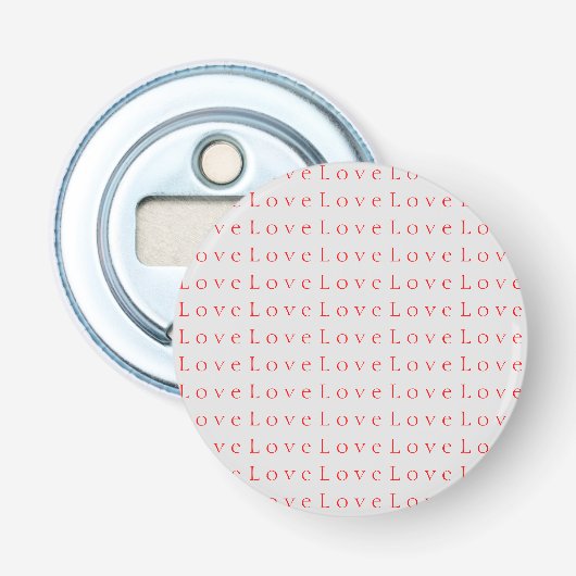 Stijlvolle Unieke Rode Liefde Huwelijk Button Flesopener (Voorkant)